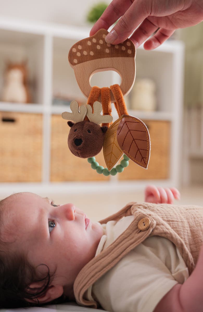 Little Big Friends Forest Wooden Rattle, Alternate, color, Brown Multi