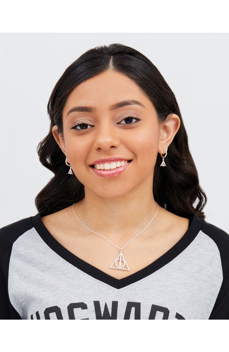 HARRY POTTER Deathly Hallows Necklace, 18-inch Chain, Alternate, color, Silver