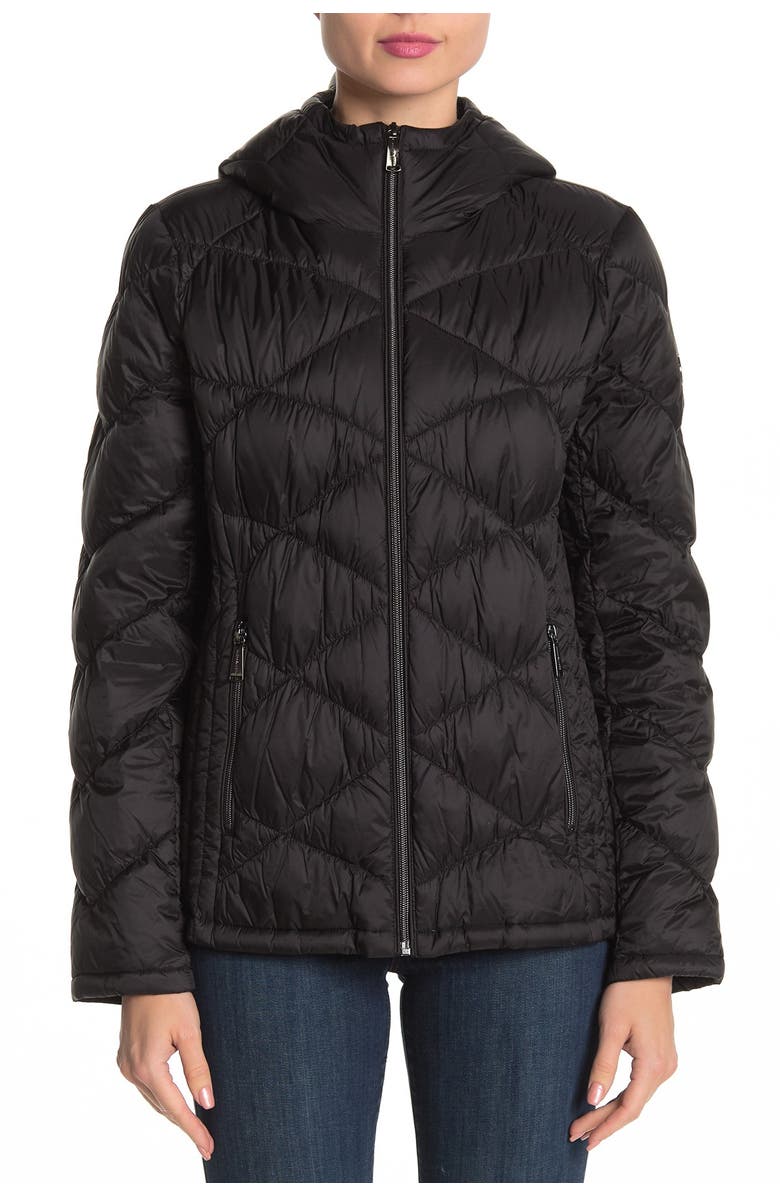 MICHAEL Michael Kors Packable Hooded Quilted Down Jacket, Alternate, color,