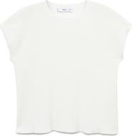 MANGO Short Sleeve Cotton Blend Sweater