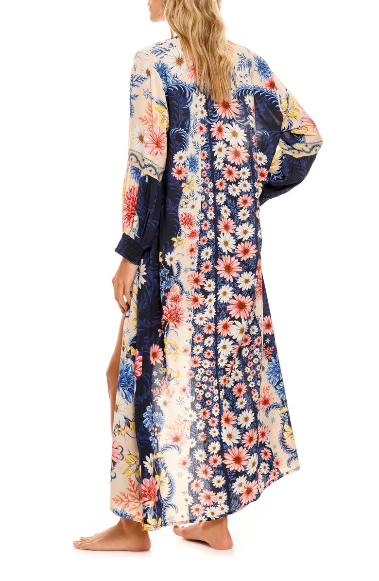 Agua Bendita Isabelle Ross Floral Print Cover-Up Wrap, Alternate, color, Blue Multicolor