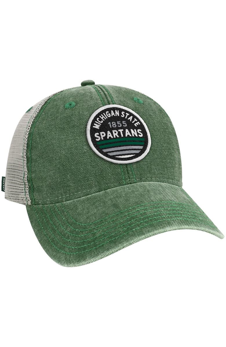 LEGACY ATHLETIC Men's Green Michigan State Spartans Sunset Dashboard Trucker Snapback Hat, Alternate, color, Green