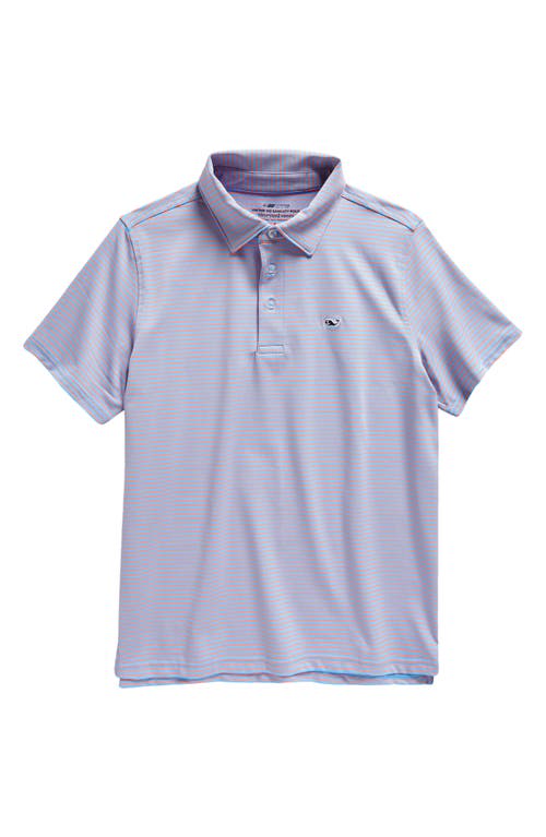 vineyard vines Kids' Bradley Stripe Stretch Polo in Stp Oc Brz/Pas Fruit 