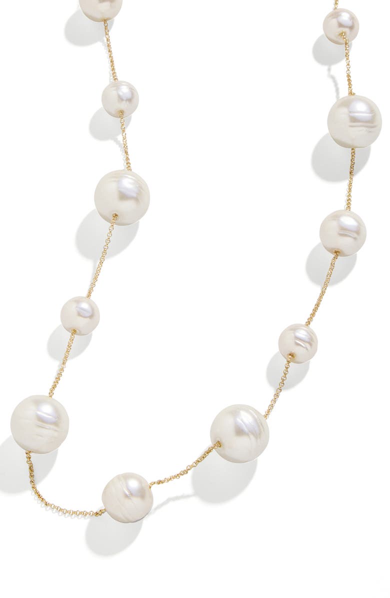 BaubleBar Faux Pearl Necklace, Alternate, color, Pearl