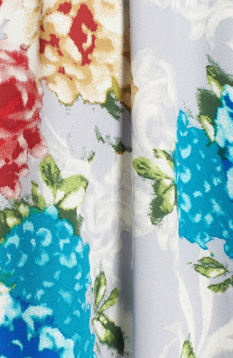 June & Hudson Floral Print High/Low Wrap Dress, Alternate, color, 