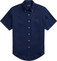 Polo Ralph Lauren Piece Dye Linen Short Sleeve Button-Down Shirt