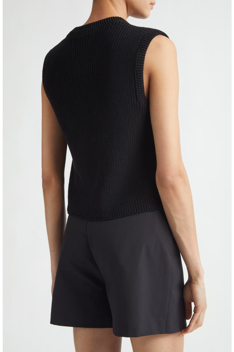 Knit & Quilted Down Vest, Alternate, color, BLACK