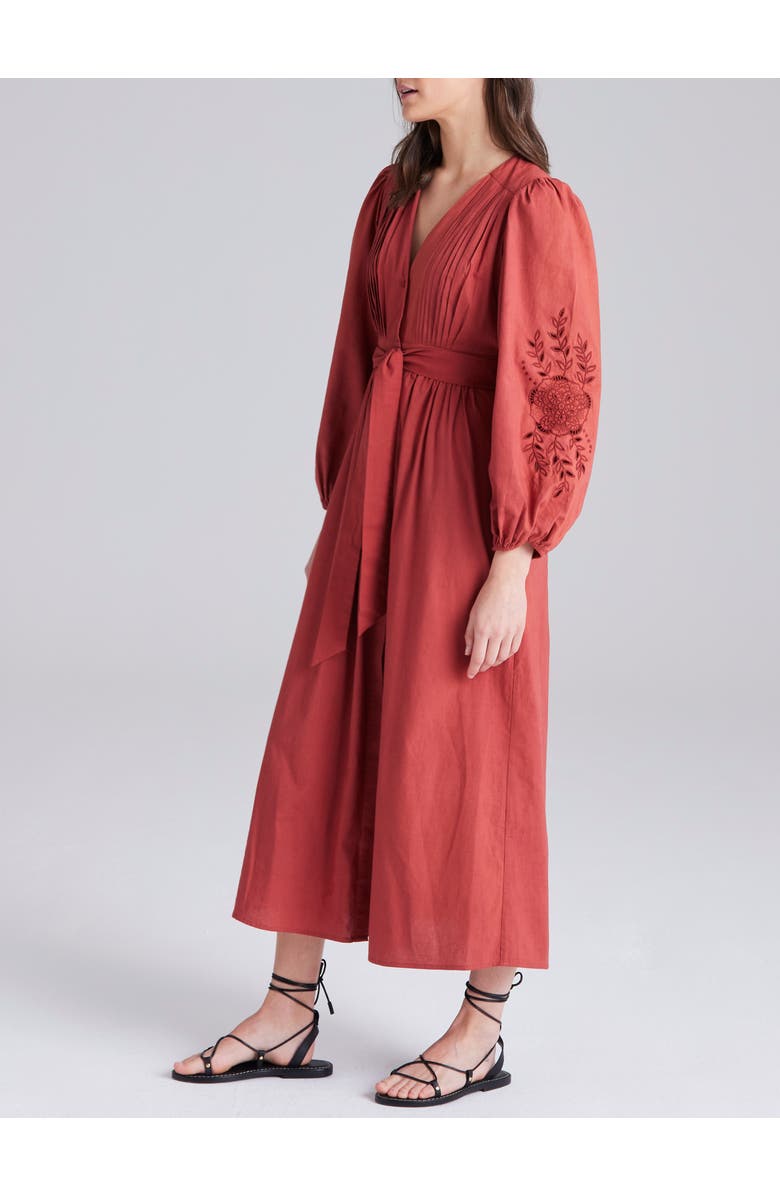 Cape Cove Carla Embroidered Dress, Alternate, color, Rust