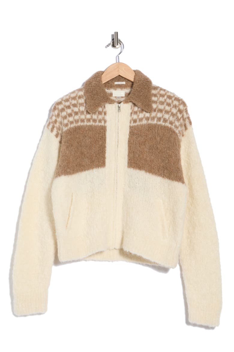 The Zip Raquette Cardigan, Alternate, color, FLUFF BACK
