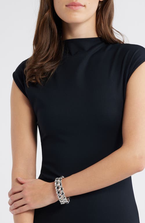 Open Edit Crystal Embellished Teardrop Stretch Bracelet