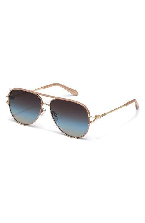 Quay High Key Twist 60mm Gradient Aviator Sunglasses In Blue