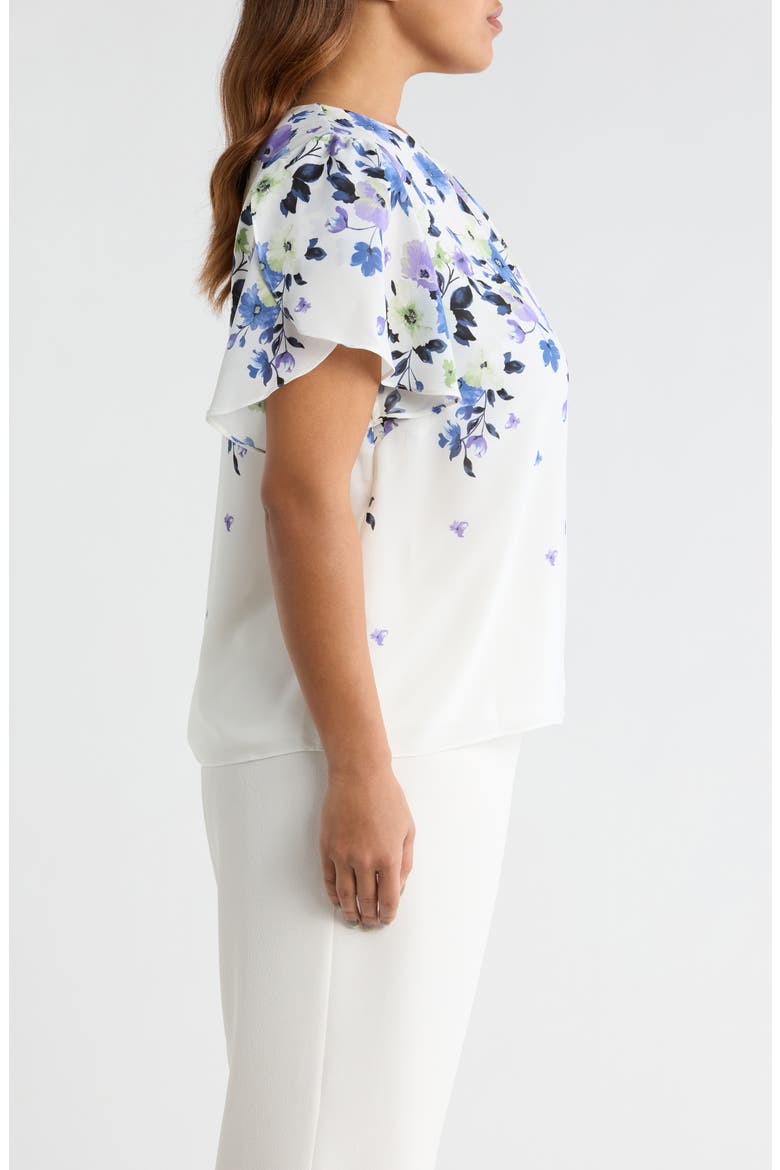 Flutter Sleeve Top, Alternate, color, LILY WHITE MULTI
