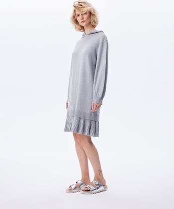 Nomia Pleated Hem Hoodie Dress