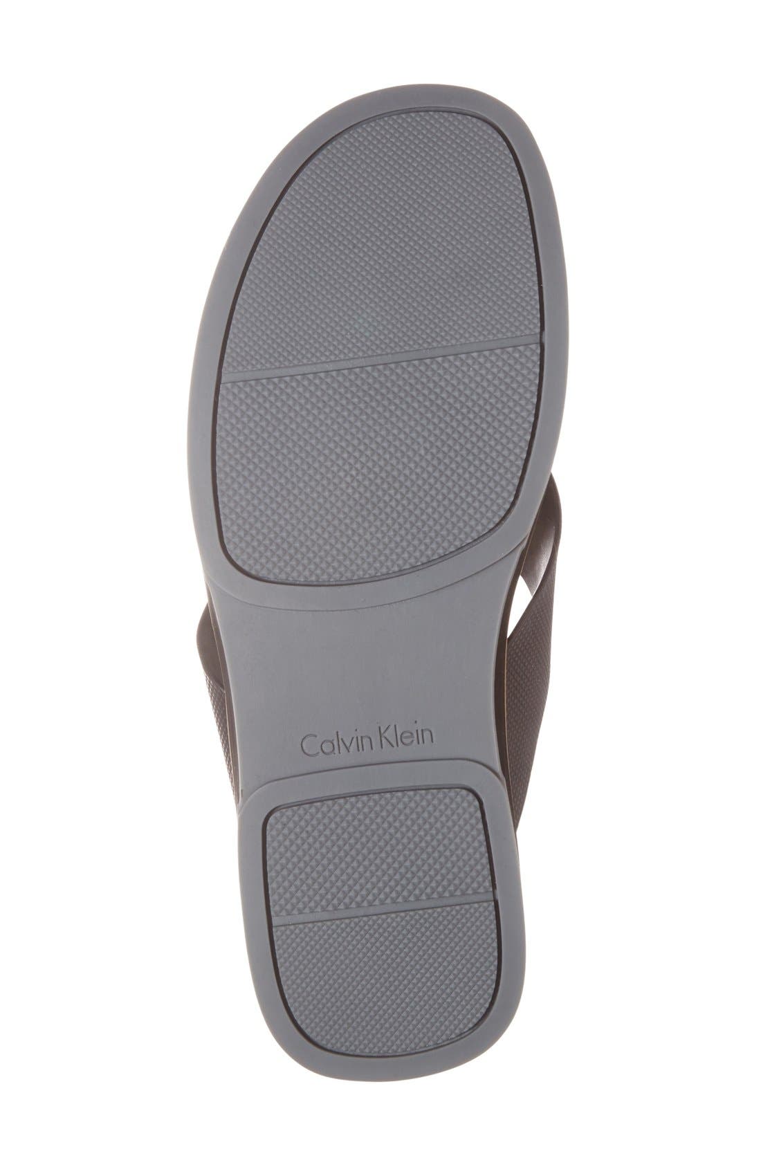 Calvin Klein 'Deano' Embossed Flip Flop, Alternate, color, 