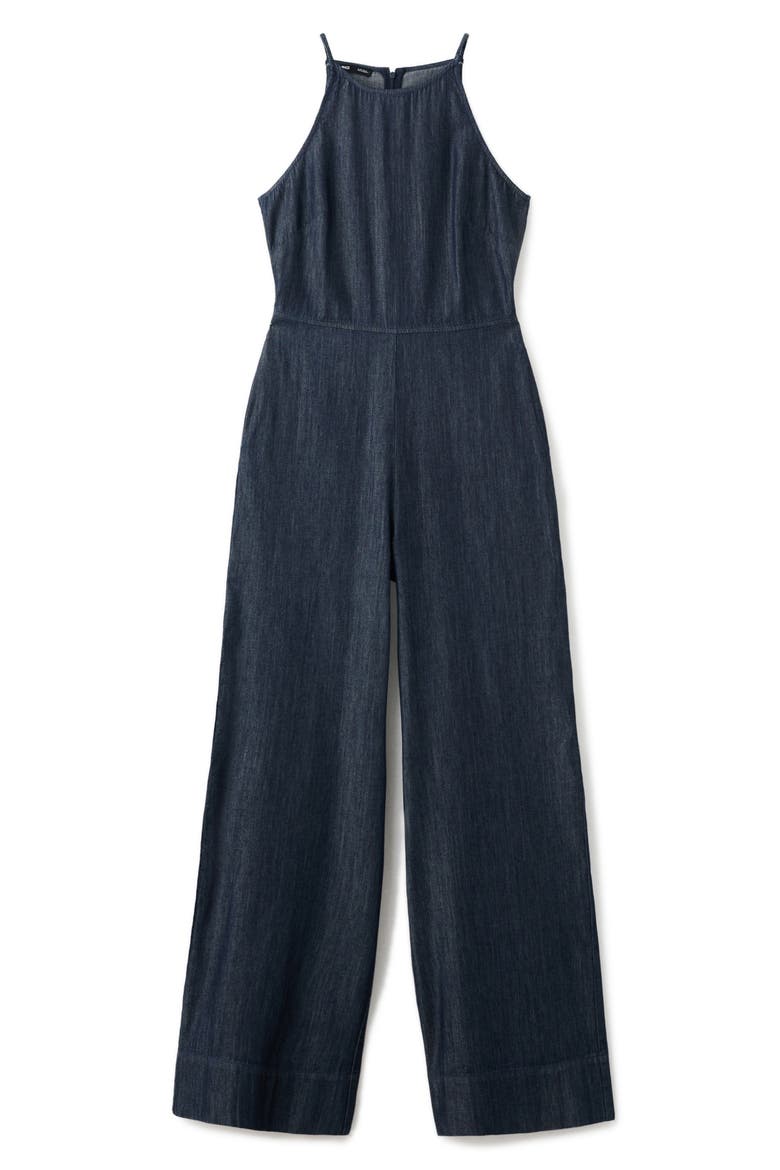 Chambray Wide Leg Jumpsuit, Alternate, color, OPEN BLUE