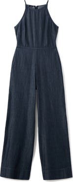 MANGO Chambray Wide Leg Jumpsuit