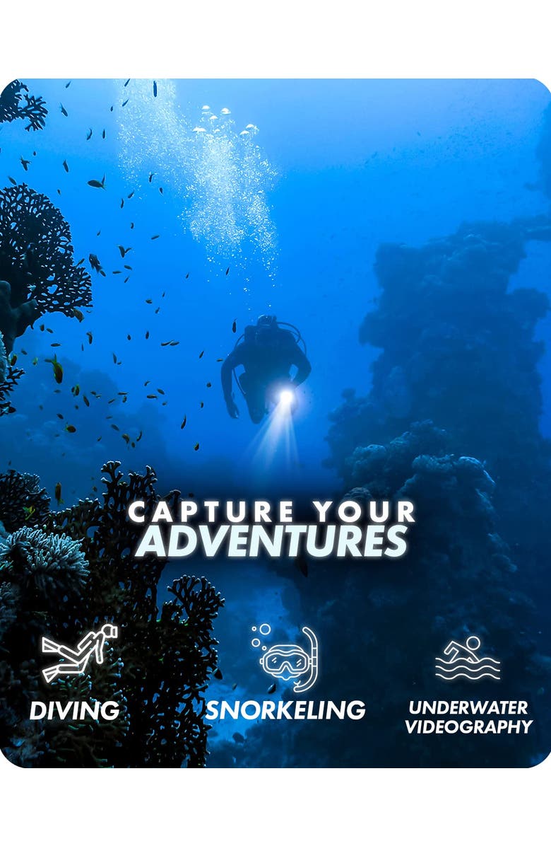 MOVO DiveRig4 Diving Rig Bundle with Waterproof LED Light - Compatible with GoPro HERO Series and DJI Osmo Action Cam, Alternate, color, Black