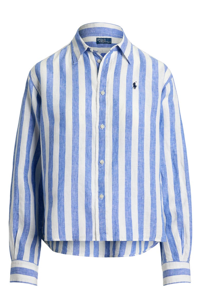 Polo Ralph Lauren Stripe Boxy Linen Button-Up Shirt, Alternate, color, 