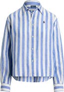 Polo Ralph Lauren Stripe Boxy Linen Button-Up Shirt