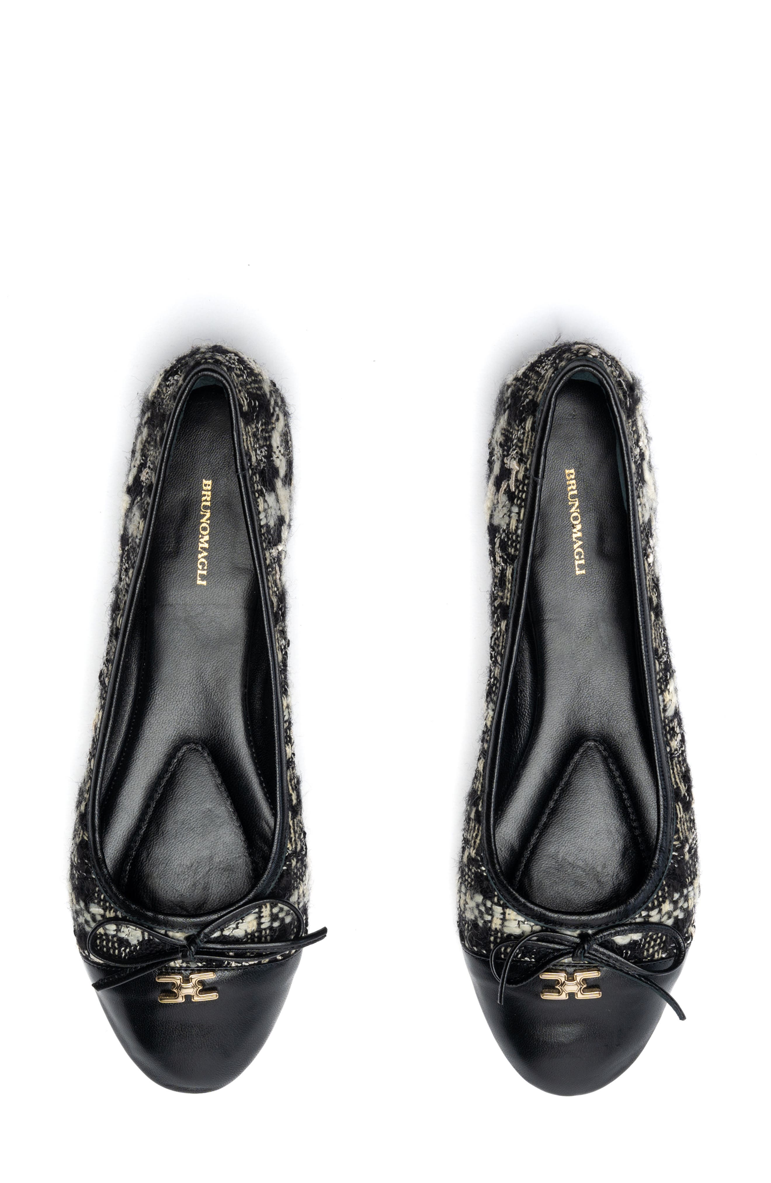 Bruno Magli Donatella Cap Toe Ballet Flat, Alternate, color, Tweed
