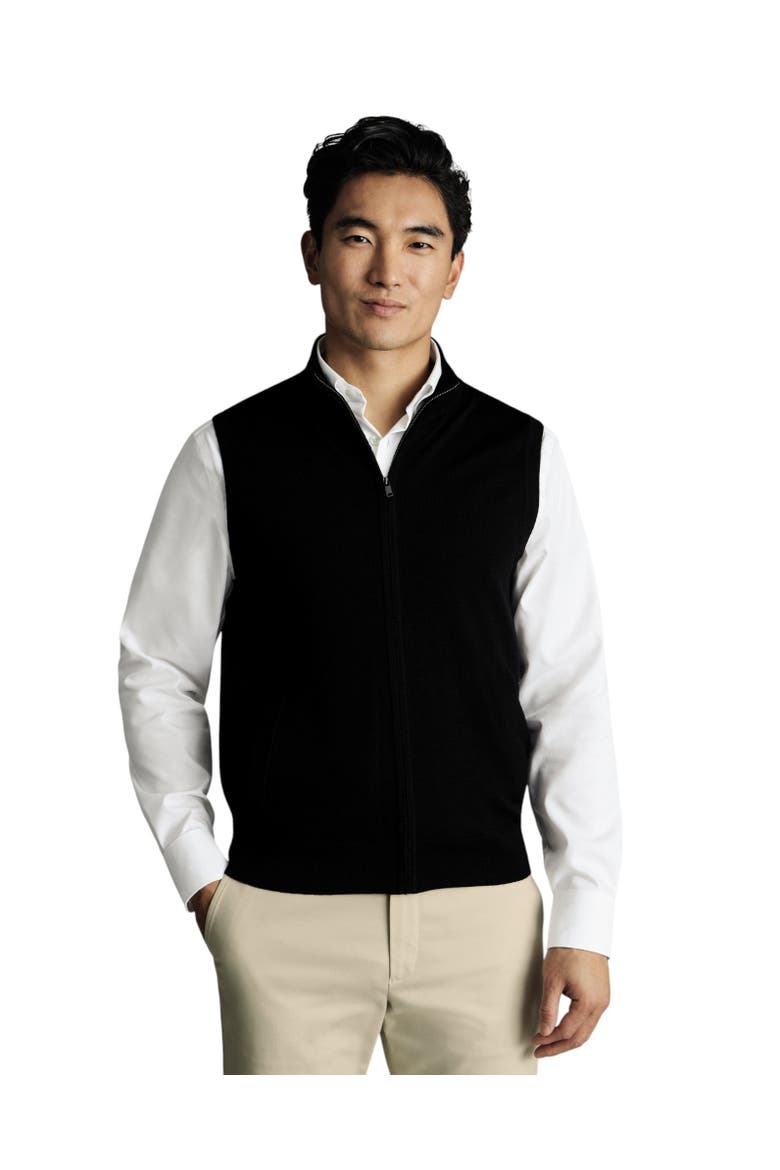 Pure Merino Zip Vest, Main, color, Black