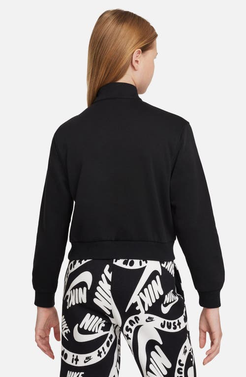 Nike Sportswear Club Fleece Big Kids' (girls') 1/2-zip Long-sleeve Top In Black