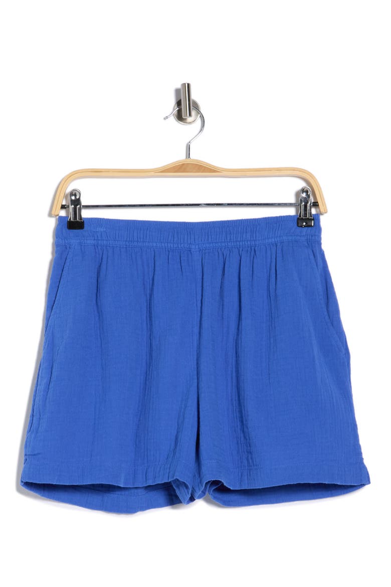 Cotton Gauze Shorts, Alternate, color, BLUE DAZZLE