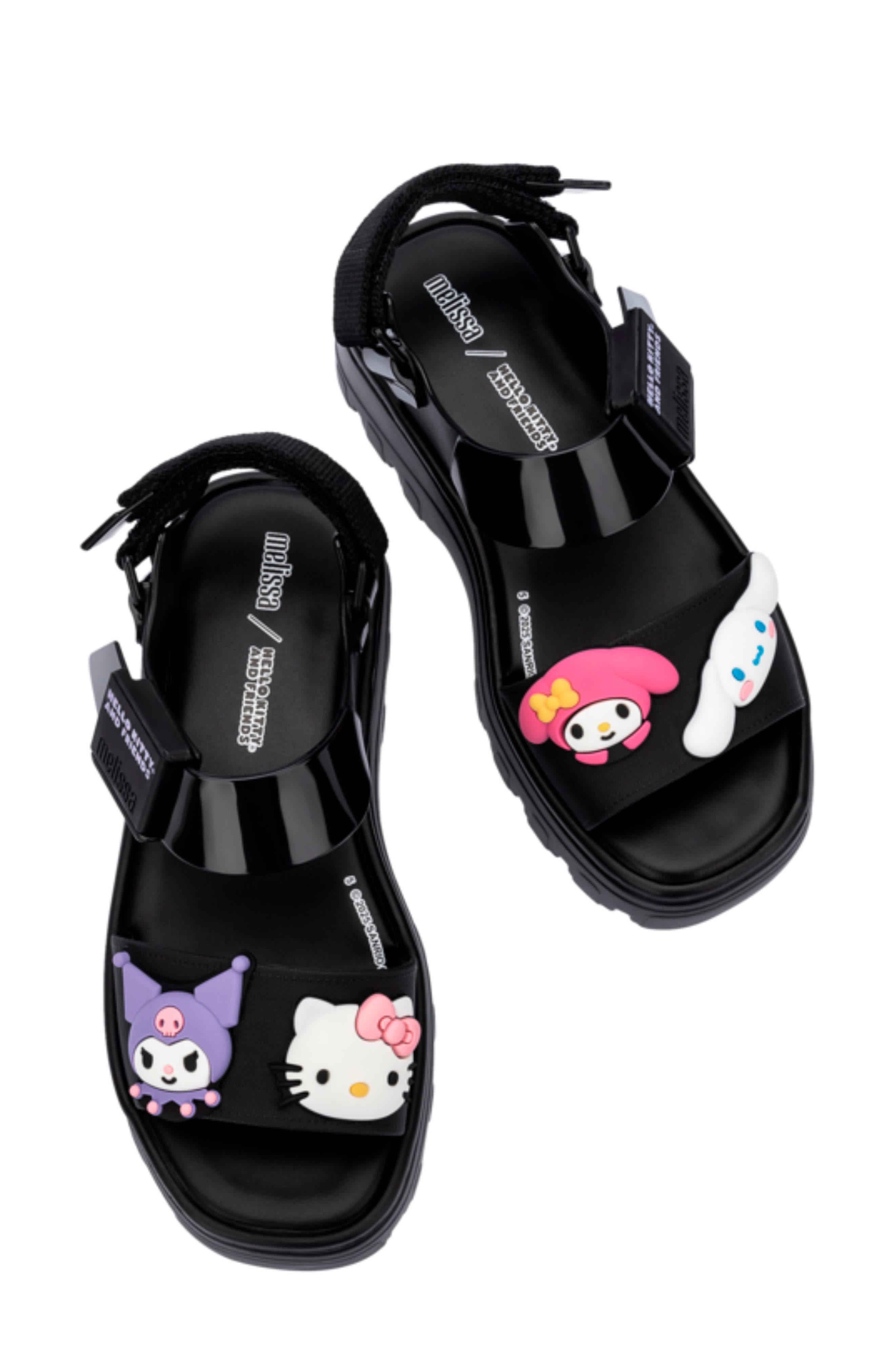 Melissa x Hello Kitty and Friends Lug Sole Sandal, Alternate, color, Black