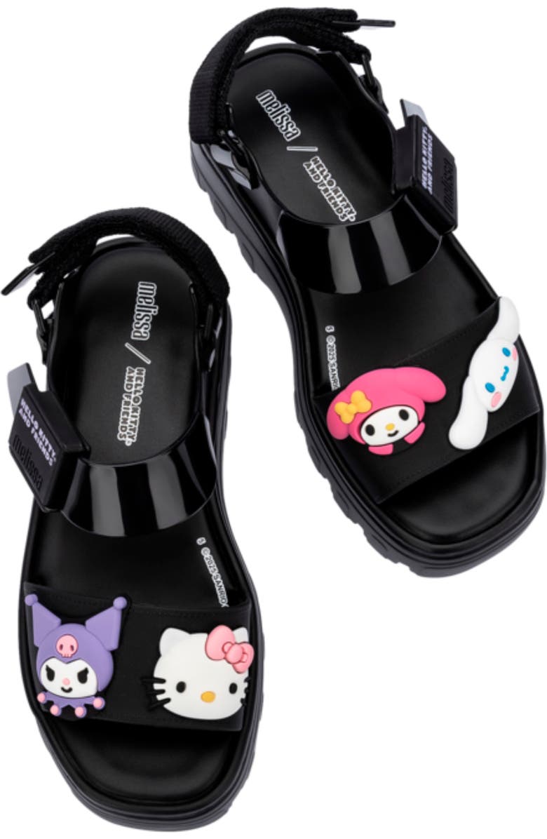 Melissa x Hello Kitty and Friends Lug Sole Sandal, Alternate, color, Black
