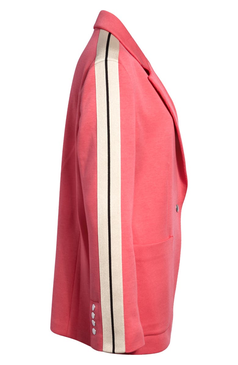 Palm Angels Track Stripe Single Breasted Cotton Blend Blazer, Alternate, color,