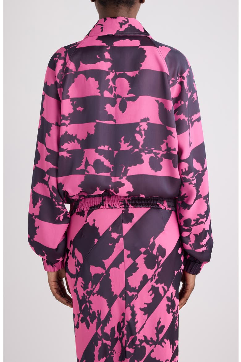 Vinnia Reversible Floral Jacquard Blouson Jacket, Alternate, color, FUCHSIA