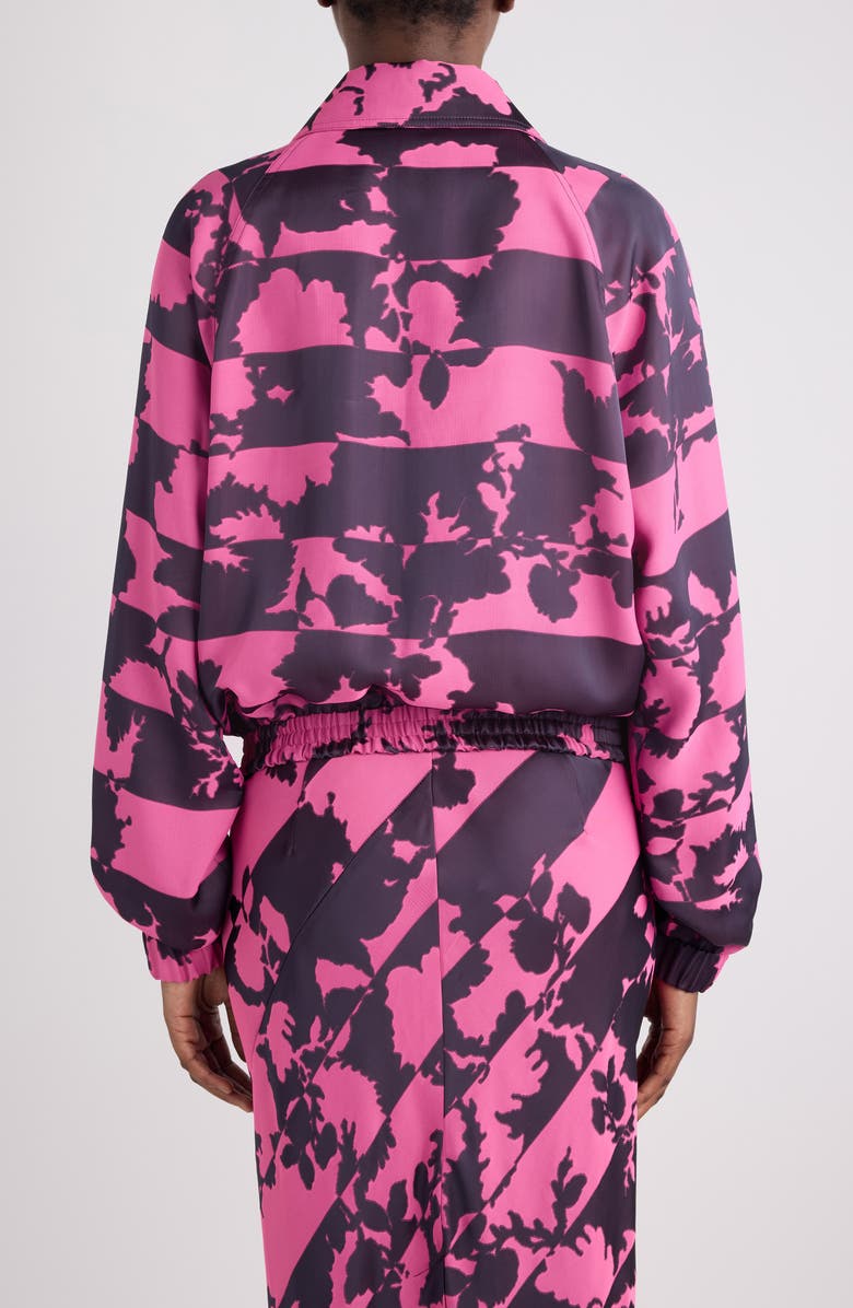 Dries Van Noten Vinnia Reversible Floral Jacquard Blouson Jacket, Alternate, color, Fuchsia