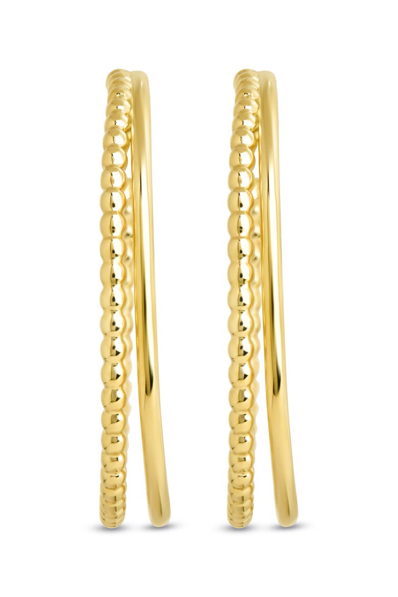Daria Double Row Hoop Earrings, Alternate, color, GOLD