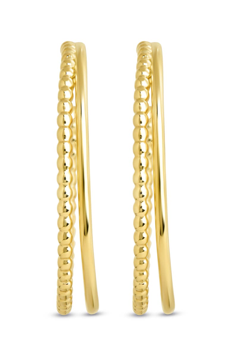 Sterling Forever Daria Double Row Hoop Earrings, Alternate, color, Gold