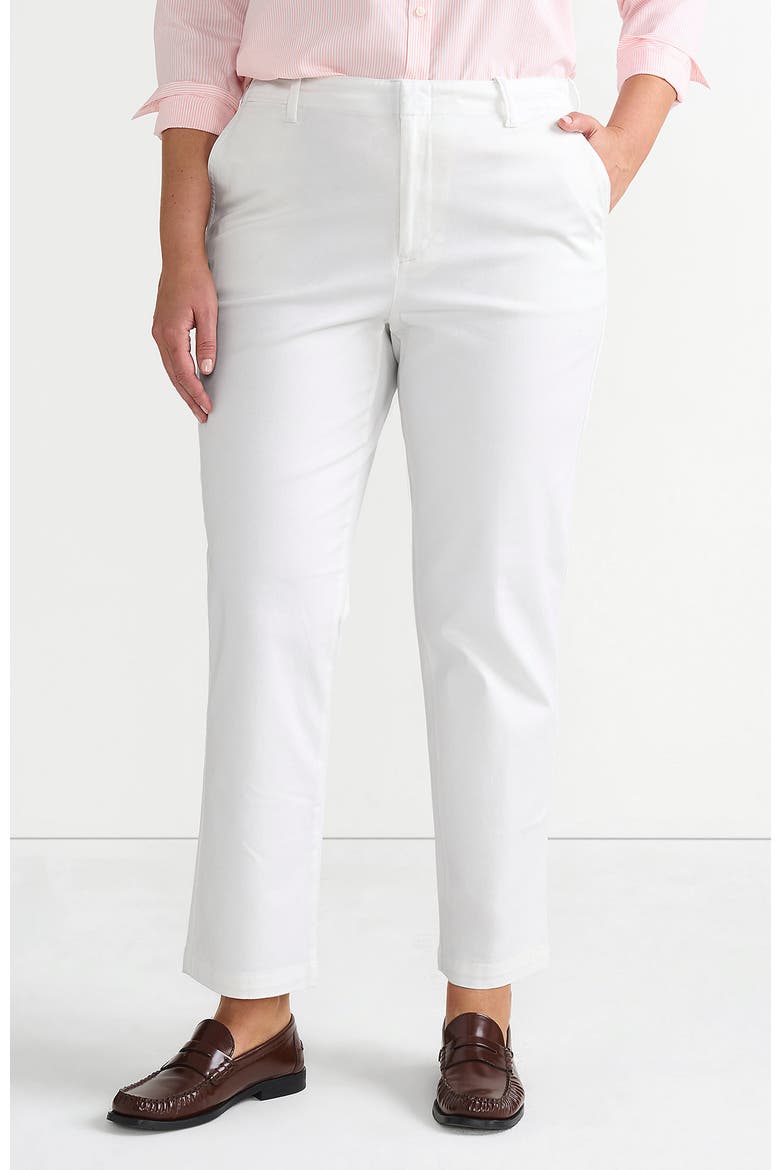 Mid Rise Classic Straight Leg Chino Ankle Pants, Main, color, White