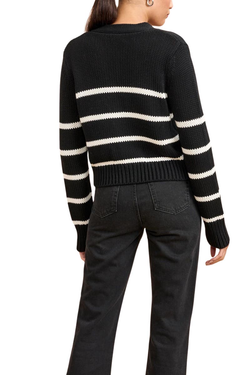 La Ligne Mini Marina Cardigan, Alternate, color, Black/Cream