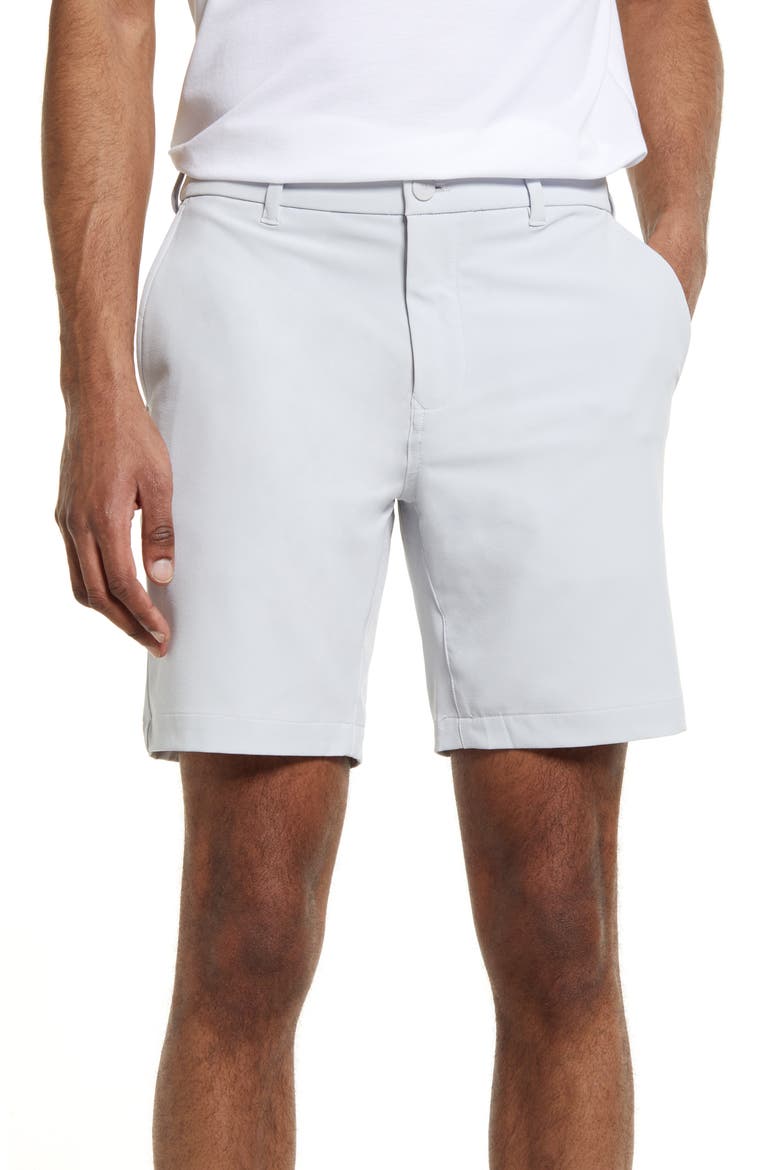 Helmsman Flat Front Golf Shorts, Main, color, LIGHT GRAY SOLID