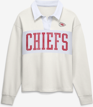 FANATICS Women's Fanatics Cream Kansas City Chiefs Heritage Play Action Rugby Long Sleeve Polo