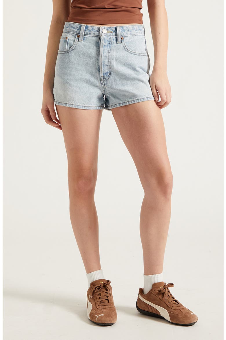 Ivy High Waist Denim Shorts, Main, color, LIGHT INDIGO