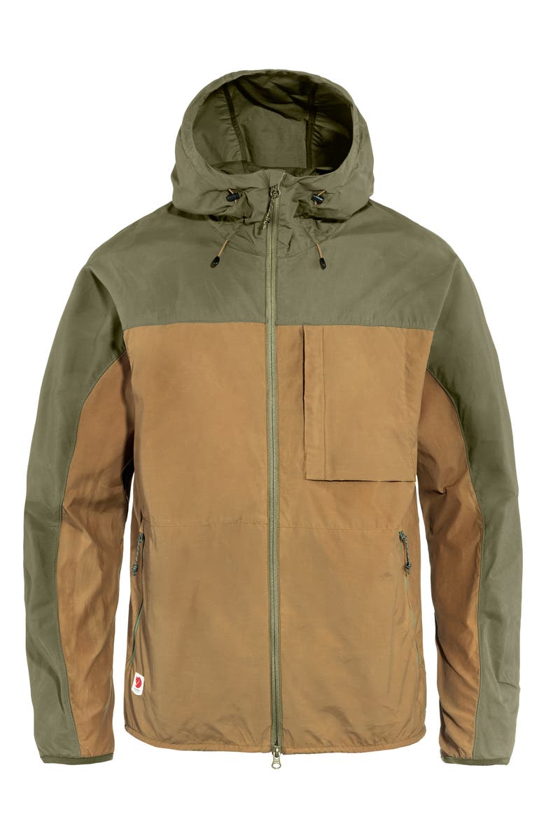 Fjällräven High Coast Hooded Wind Jacket, Main, color, Buckwheat Brown-Green