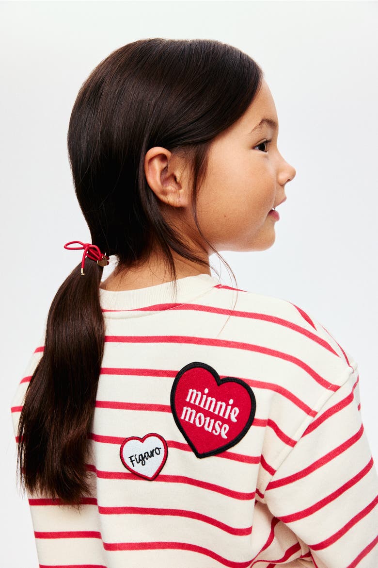 Printed Sweatshirt, Alternate, color, Cream/Minnie Mouse