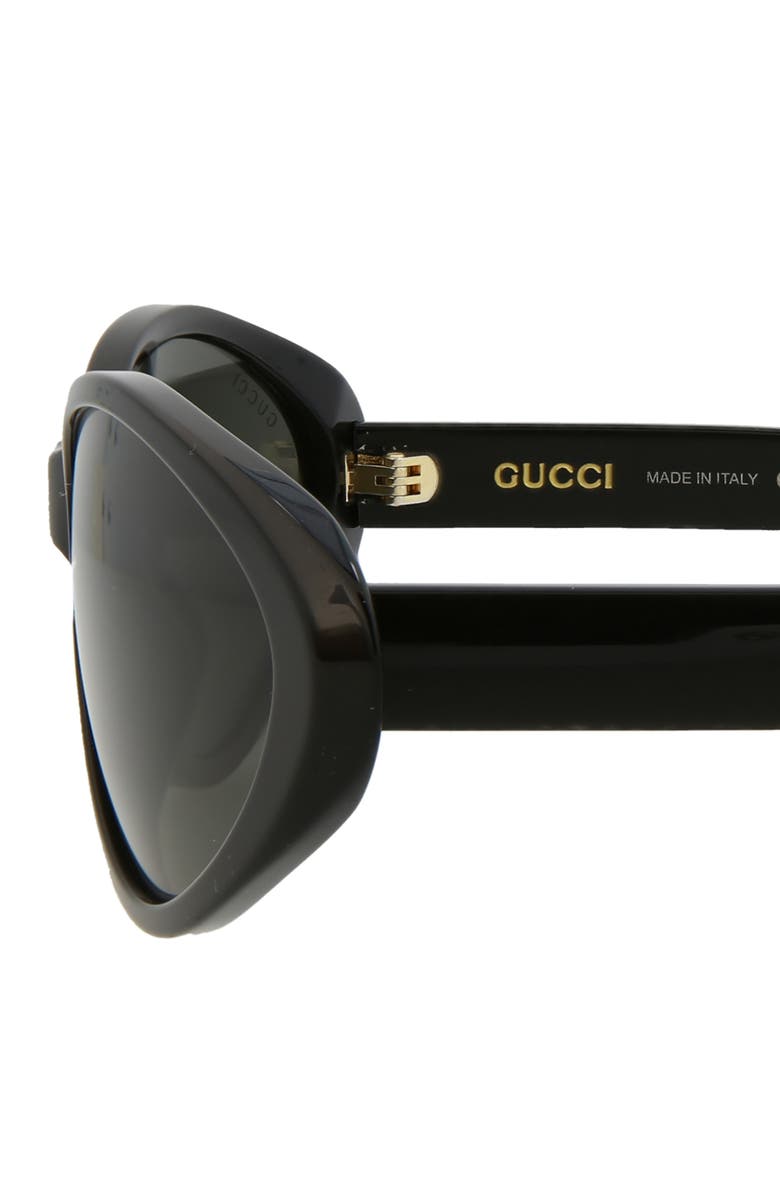 Gucci 67mm Cat Eye Sunglasses, Alternate, color, Black Black Grey