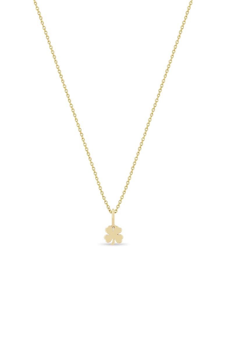 Midi Bitty Clover Charm, Alternate, color, YELLOW GOLD