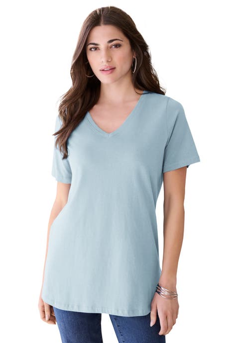 Plus Size Cotton Ultimate V Neck Tee
