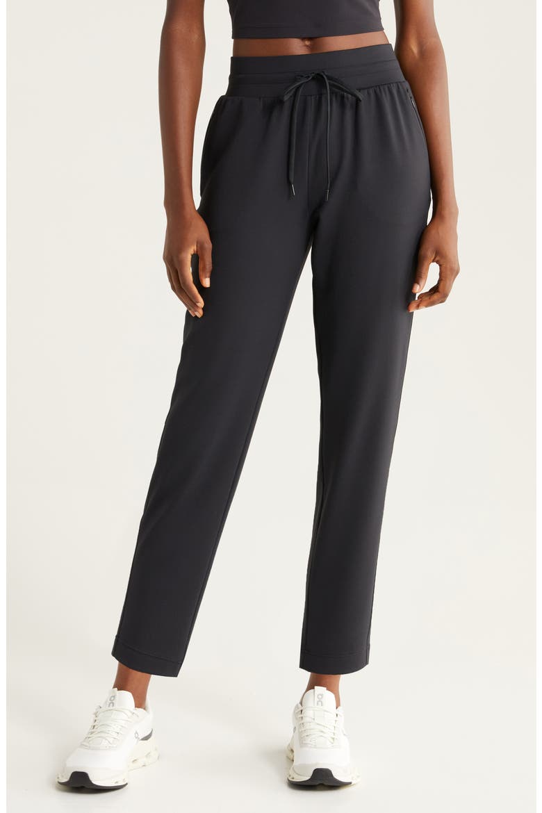 Lift Off High Waist Ankle Pants, Main, color, BLACK