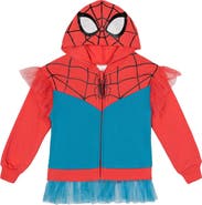 Marvel Spider-Man Girls' Fleece Zip-Up Hoodie
