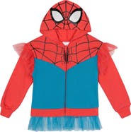 Marvel Spider-Man Girls' Fleece Zip-Up Hoodie