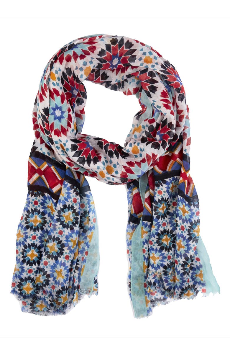 Sole Society Mixed Tile Print Scarf, Alternate, color, 