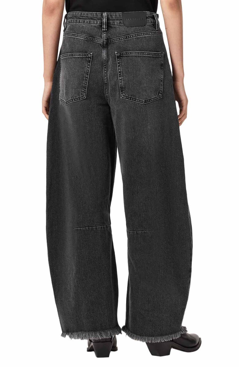 AllSaints Payton Barrel Leg Jeans, Alternate, color, Washed Black