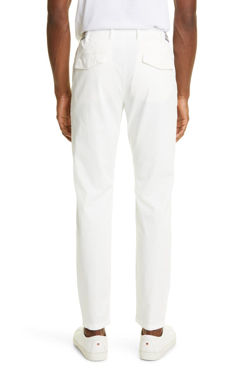 Eleventy Drawstring Waist Pleated Straight Leg Stretch Cotton Pants, Alternate, color,